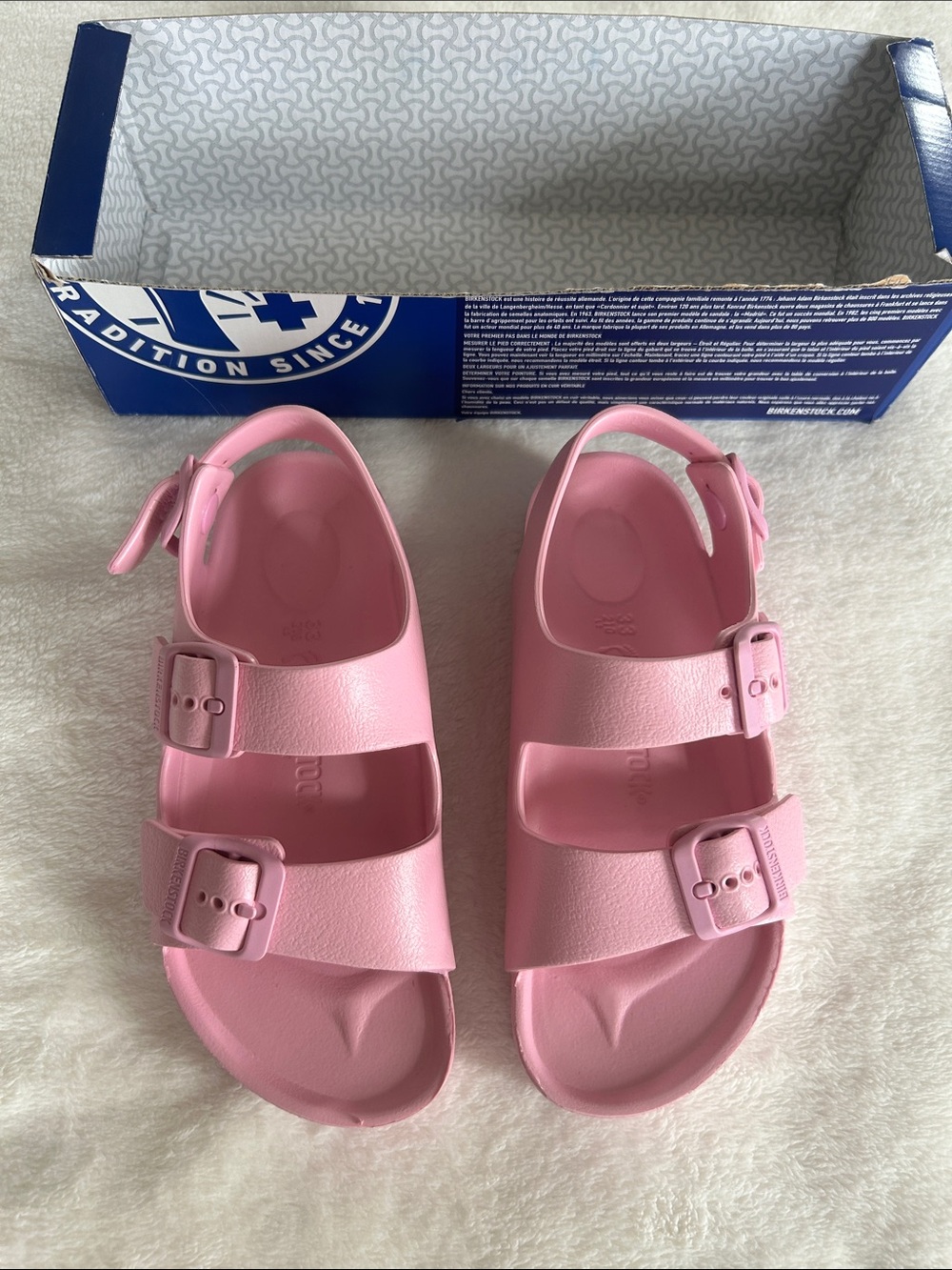 NWT Birkenstock Kids Pink Two‑Strap Buckle Sandals